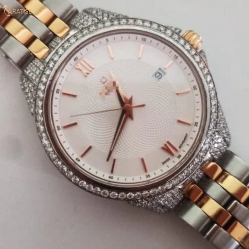 2.85 TDW Round Cut Diamond Watch | Moissanite Diamond Watch | Perfect for Her | Birthday Gift For Her