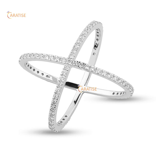 1.078 TDW Round Cut Diamond Engagement Ring 925 Silver