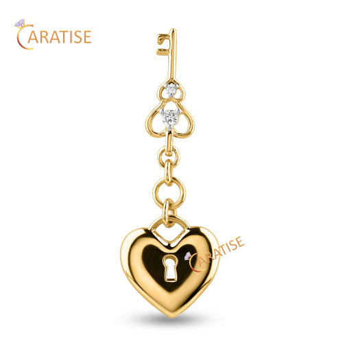 0.06 TDW Round Cut Diamond Heart Pendant 925 Silver