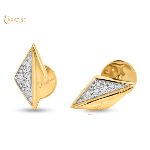 0.104 TDW Round Cut Diamond Earring 925 Silver