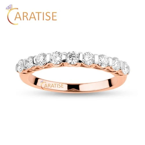 0.70 TDW Round Cut Diamond Band Ring 925 Silver