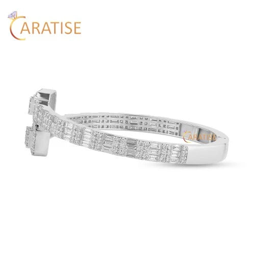 4.75 TDW Baguette And Round Cut Diamond 925 Silver