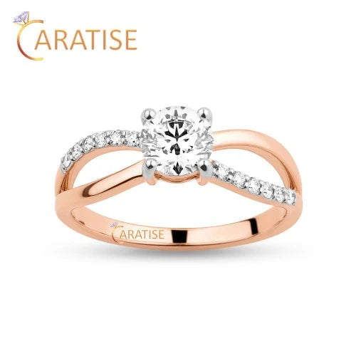 1.068 TDW Round Cut Diamond Engagement Ring 925 Silver