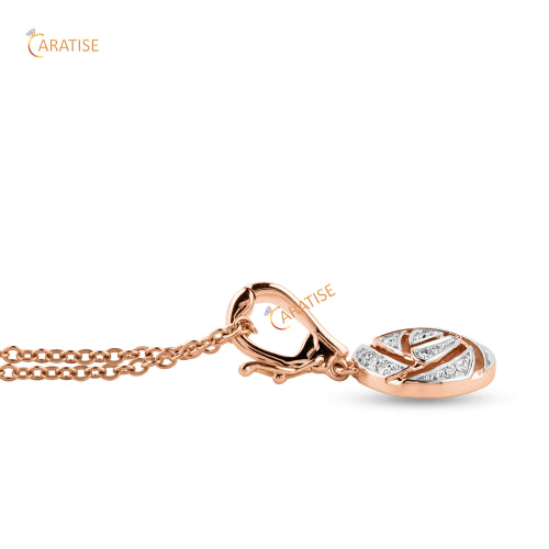 0.12 TDW Round Cut Diamond Custom Pendant With Chain 925 Silver