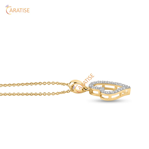 0.21 TDW Round Cut Diamond Heart Pendant With Chain 925 Silver