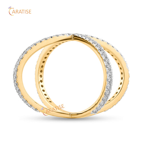 1.18 TDW Round Cut Diamond Engagement Ring 925 Silver