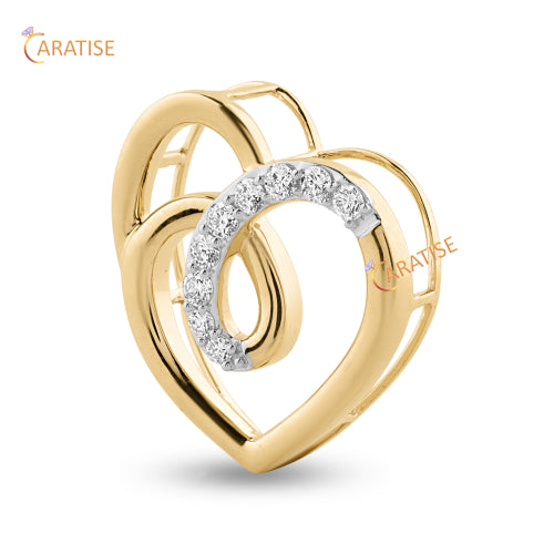 0.20 TDW Round Cut Heart Diamond Pendant 925 Silver