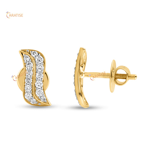 0.31 TDW Round Cut Diamond Earring 925 Silver