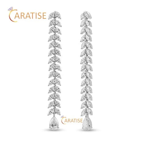 4.33 TDW Marquise & Pear Cut Diamond Earring 925 Silver