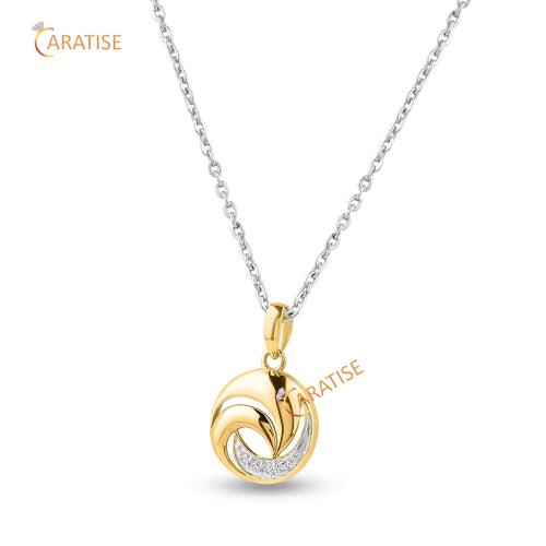 0.04 TDW Round Cut Diamond Custom Pendant 925 Silver