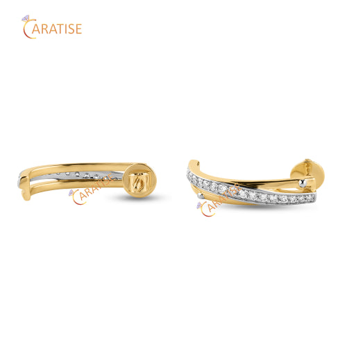 0.434 TDW Round Cut Diamond Earring 925 Silver