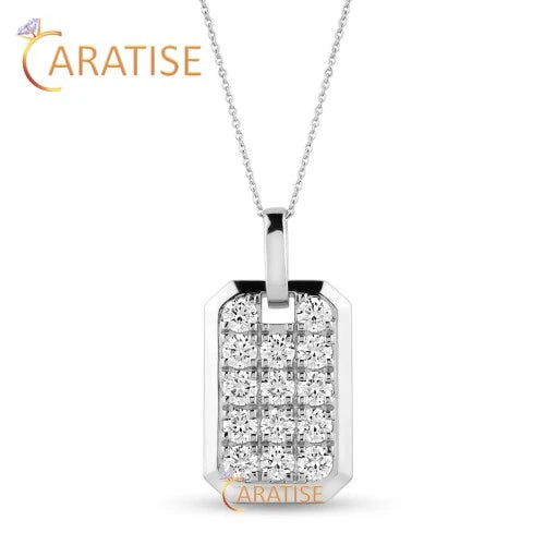 4.20 TDW Round Brilliant Cut Diamond Custom Pendant With Chain 925 Silver