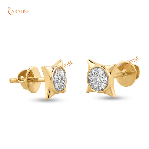 0.196 TDW Round Cut Diamond Earring 925 Silver