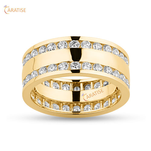 1.67 TDW Round Cut Diamond Eternity Band Ring 925 Silver