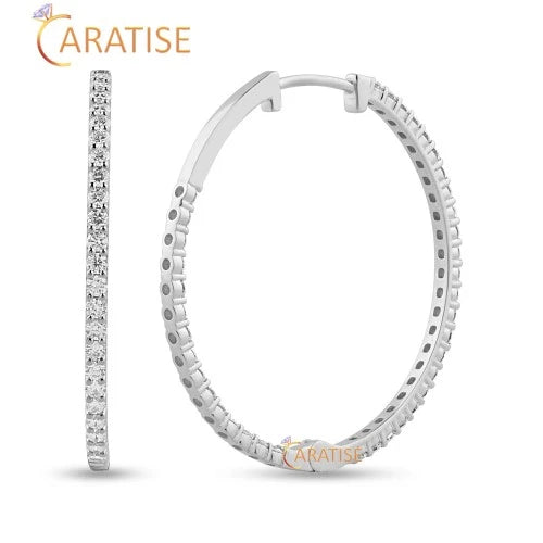 1.44 TDW Round Cut Diamond Earring 925 Silver