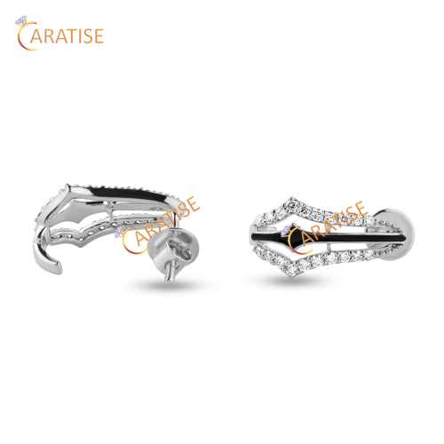 0.432 TDW Round Cut Diamond Earring 925 Silver