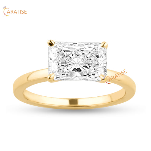 2.50 TDW Radiant Cut Diamond Solitaire Ring 925 Silver