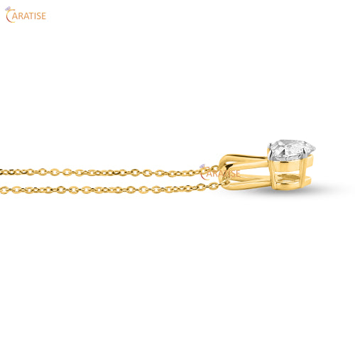 1.00 TDW Heart Cut Diamond Pendant With Chain 925 Silver