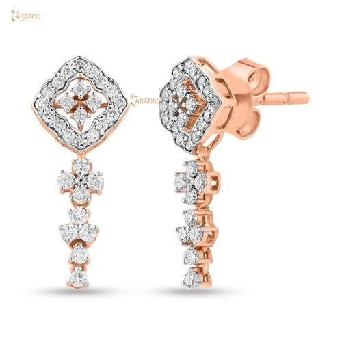 1.54 TDW Round Cut Diamond Pendant & Earring 925 Silver