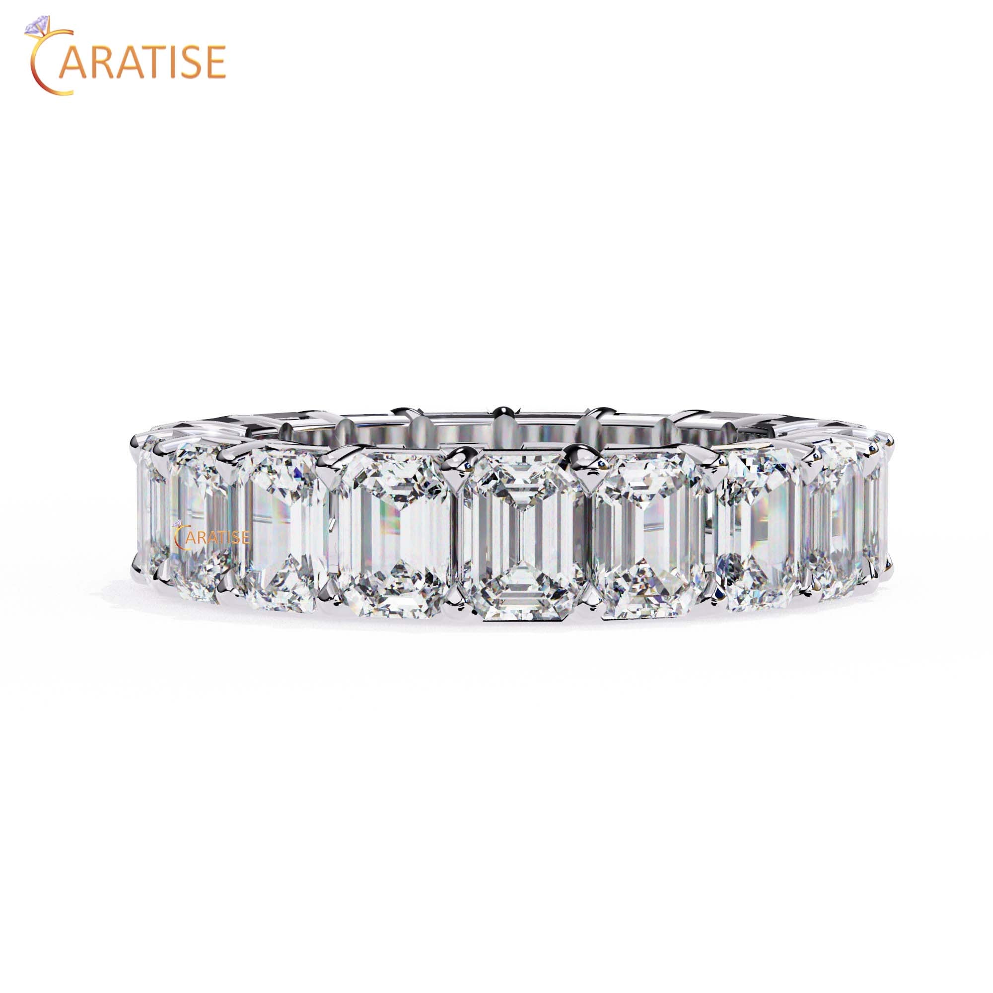 4.88 TDW Emerald Cut Diamond Women's Eternity Band Ring