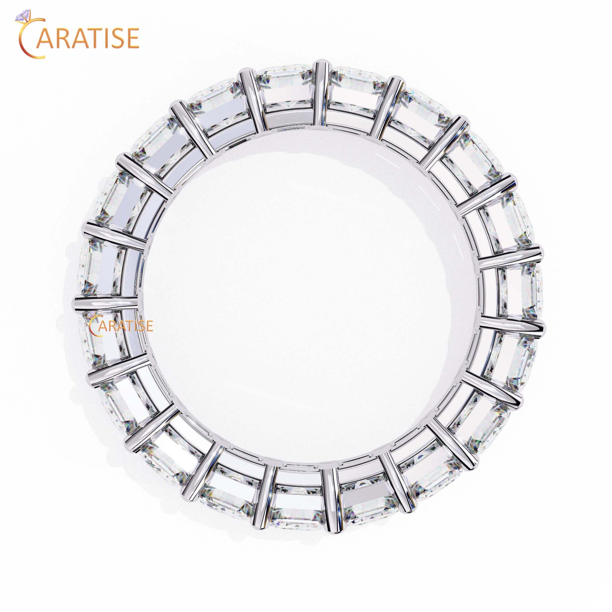 4.88 TDW Emerald Cut Diamond Women's Eternity Band Ring