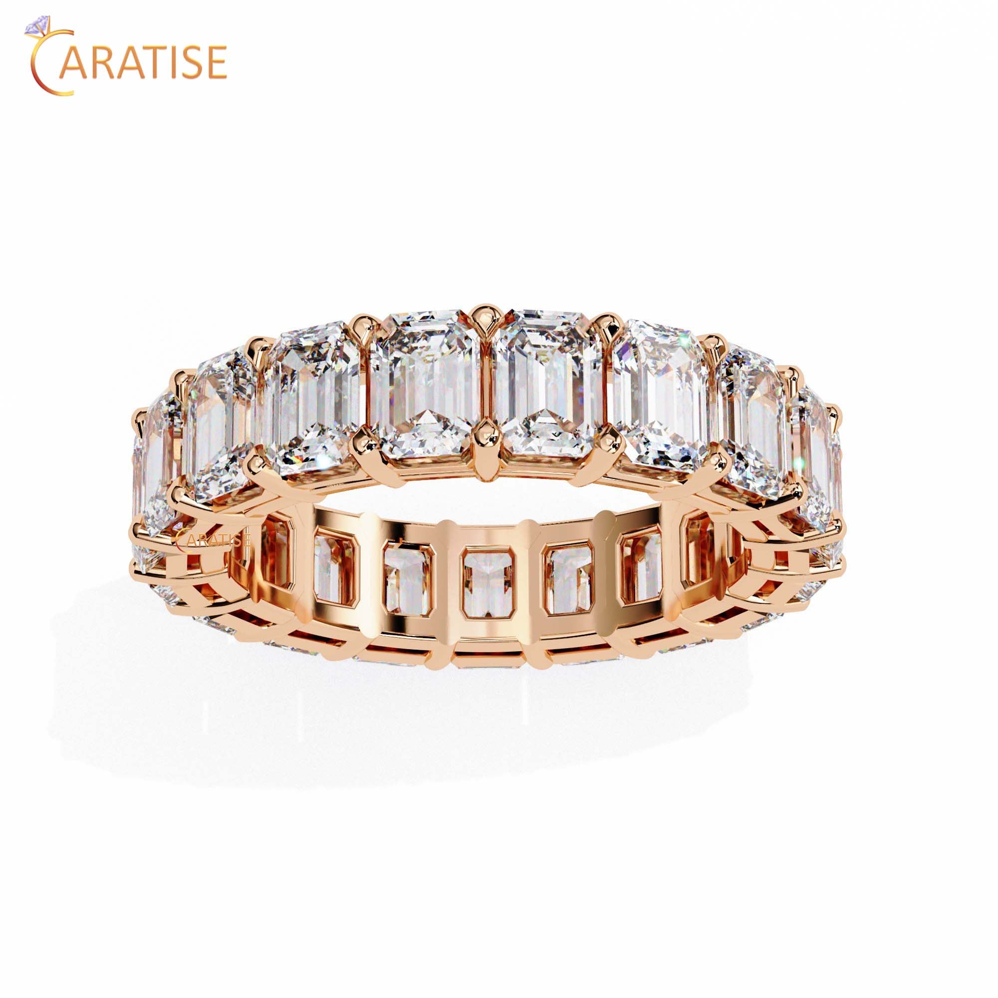 4.88 TDW Emerald Cut Diamond Women's Eternity Band Ring