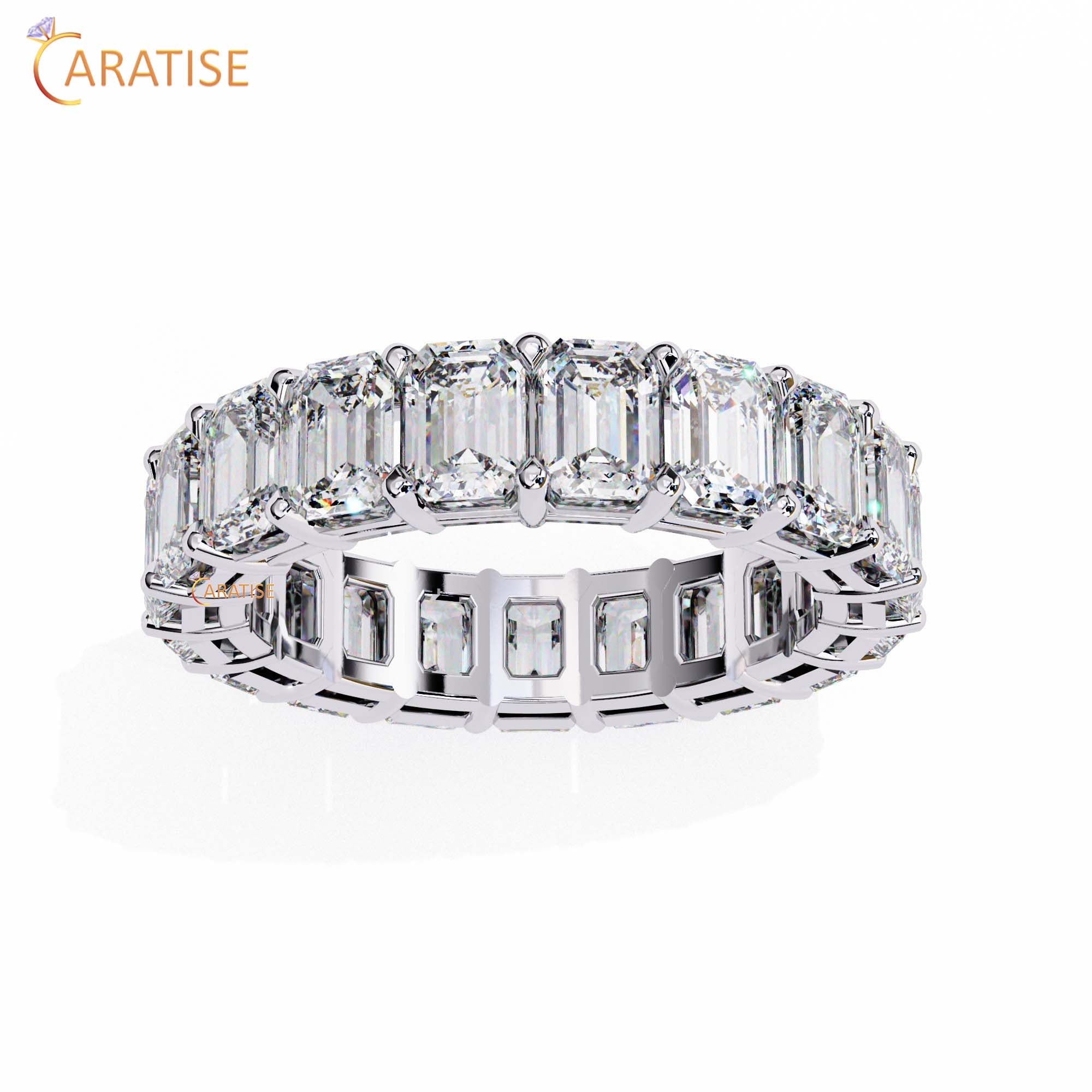 4.88 TDW Emerald Cut Diamond Women's Eternity Band Ring