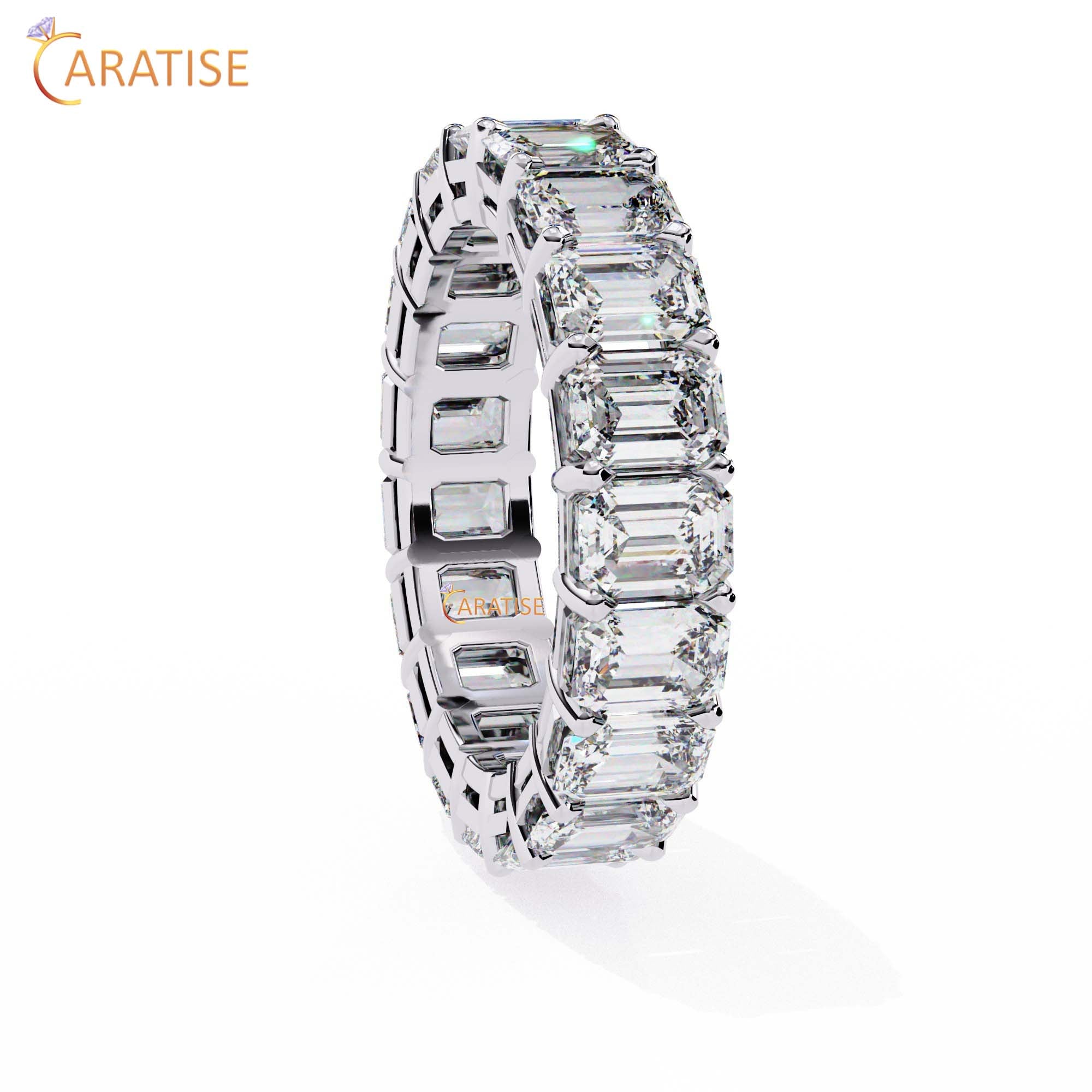 4.88 TDW Emerald Cut Diamond Women's Eternity Band Ring