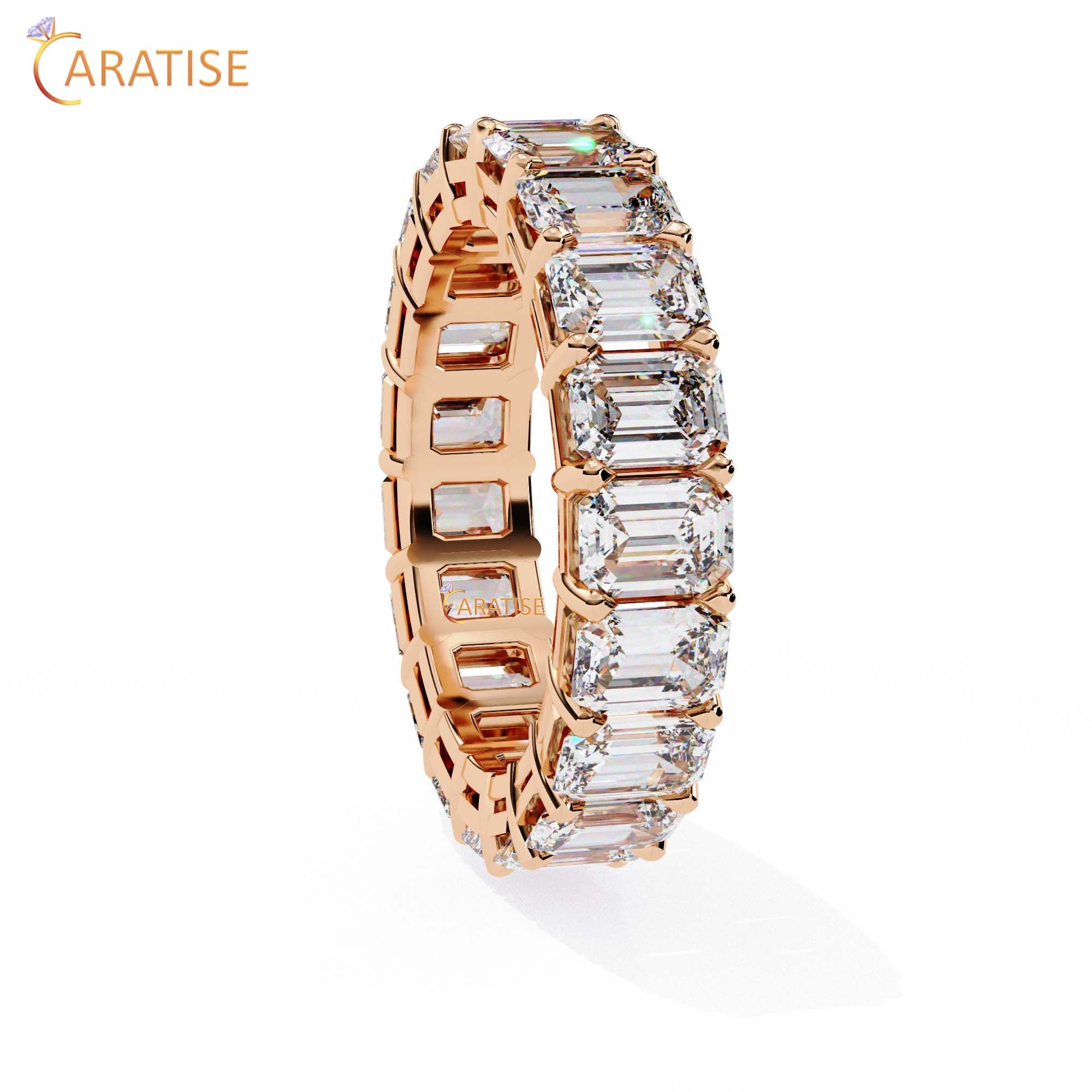 4.88 TDW Emerald Cut Diamond Women's Eternity Band Ring