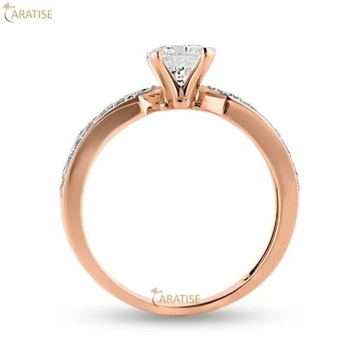 1.298 TDW Round Cut Diamond Engagement Ring 925 Silver