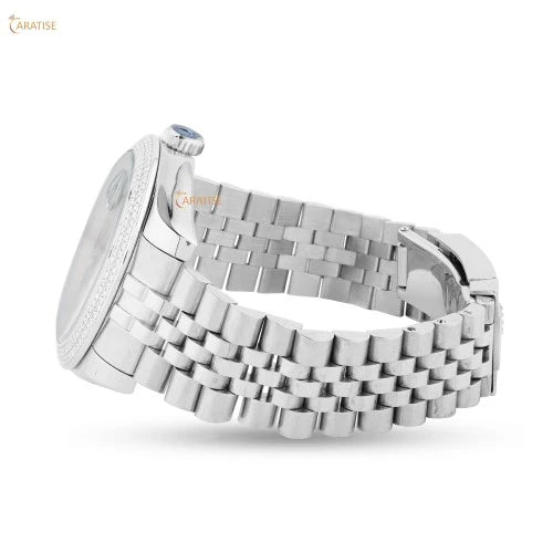 1.72 TDW Round Cut Diamond Watch | Moissanite Diamond Watch | Custom Made Diamond Watch | Charm Watch