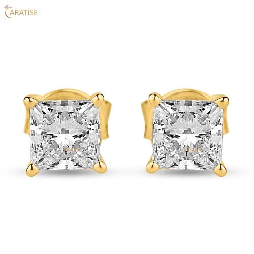 1.35 TDW Princess Cut Diamond Earring 925 Silver