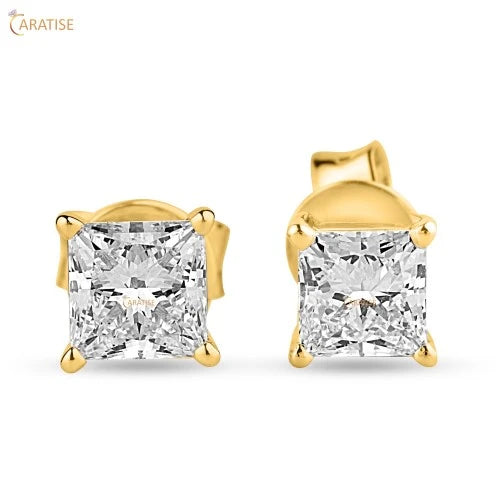 1.35 TDW Princess Cut Diamond Earring 925 Silver