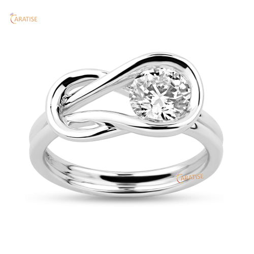 1.00 TDW Round Cut Moissanite Diamond Solitaire Ring 925 Silver