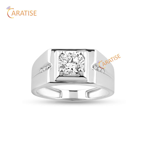 1.31 TDW Round Cut  Moissanite Diamond Engagement Ring 925 Silver