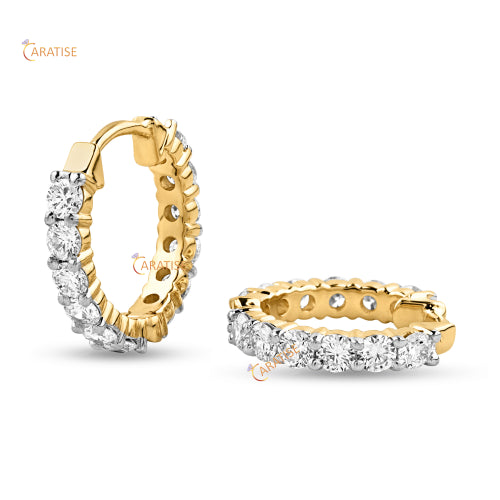 1.43 TDW Round Cut Diamond Earring 925 Silver