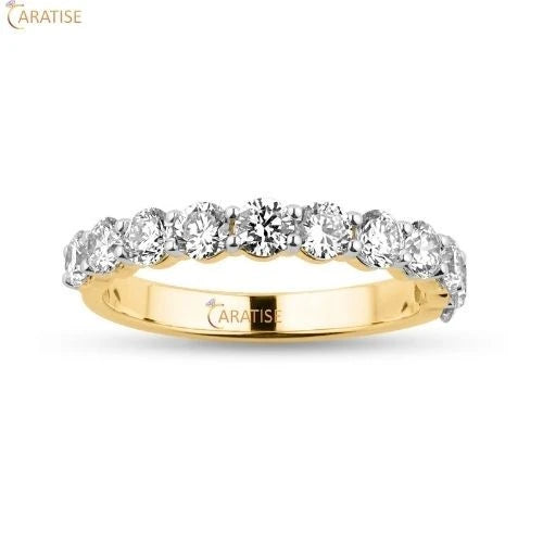 0.90 TDW Round Cut Diamond Eternity Band Ring 925 Silver