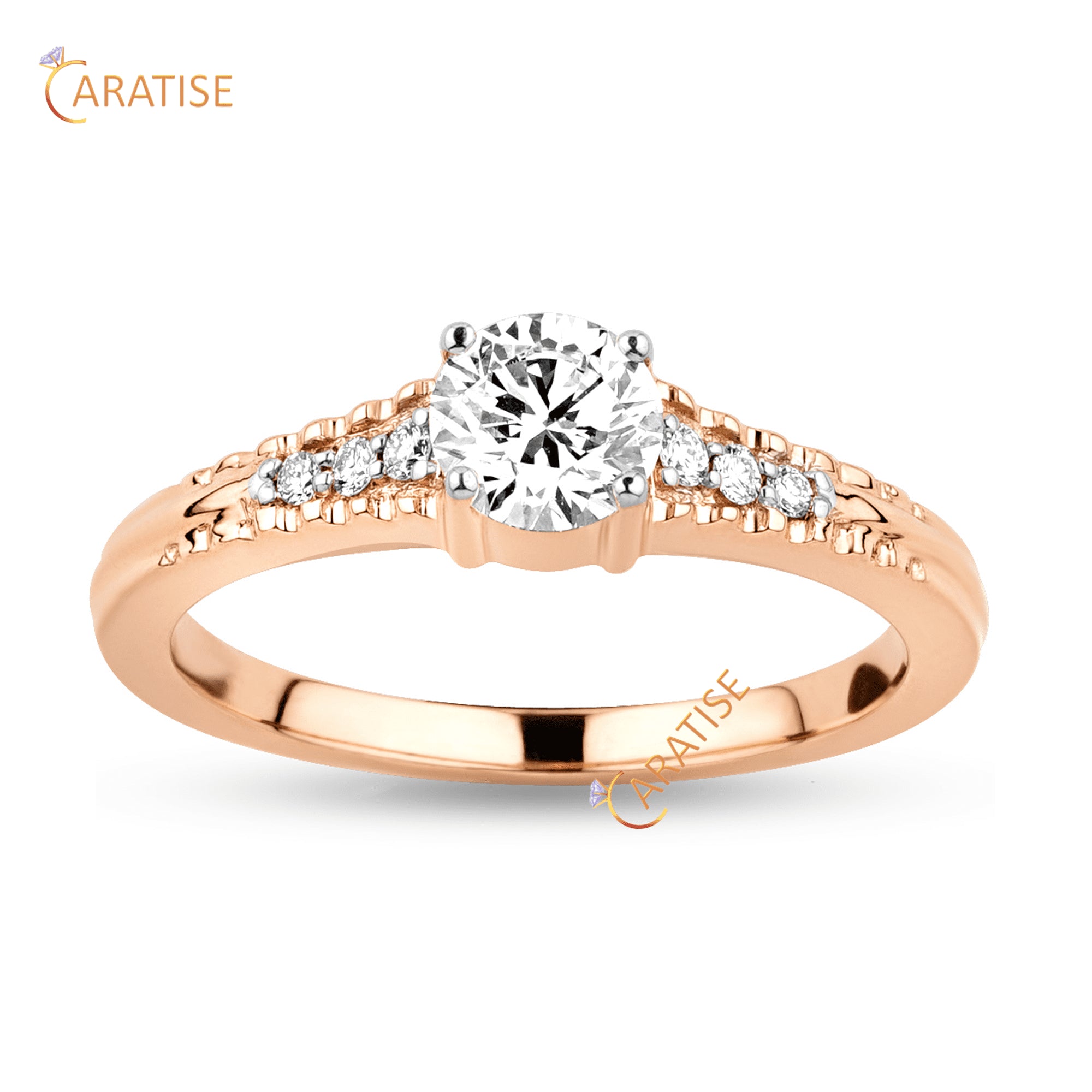 0.65 TDW Round Moissanite Diamond Engagement Ring 925 Silver