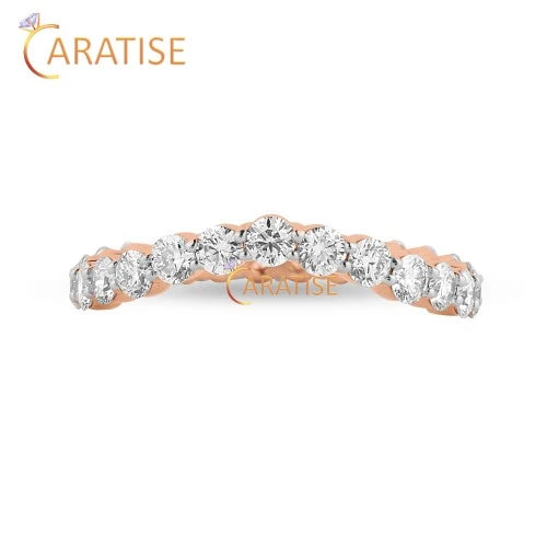 1.925 TDW Round Cut Diamond Ring 925 Silver