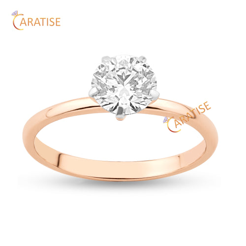 1.00 TDW Round Cut Moissanite Diamond Solitaire Ring 925 Silver