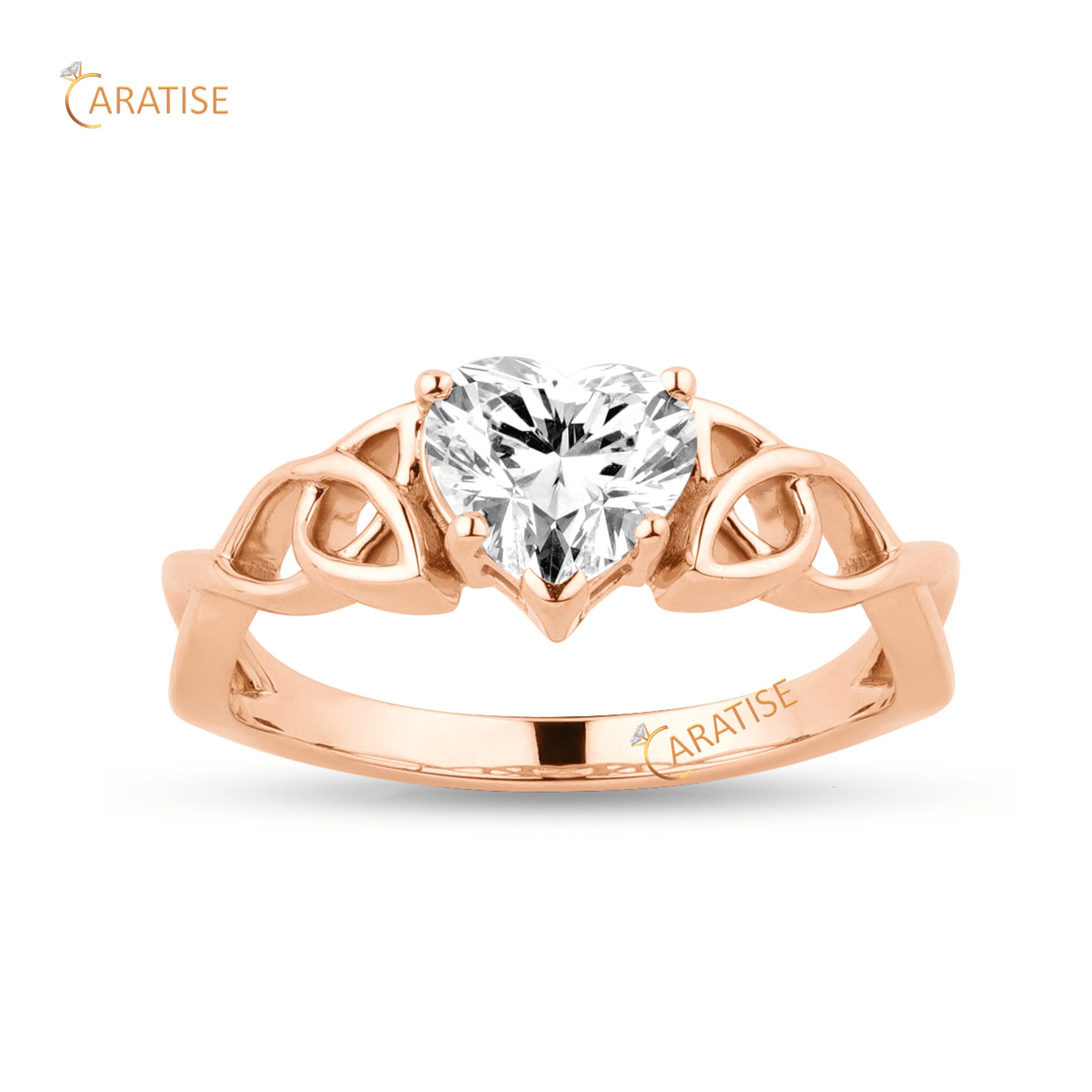 1.25 TDW Heart Cut Moissanite Diamond Solitaire Ring 925 Silver