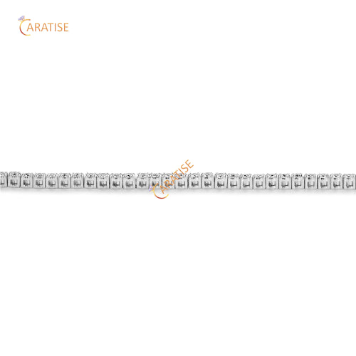 4.80 TDW Round Cut Diamond Tennis Bracelet 925 Silver