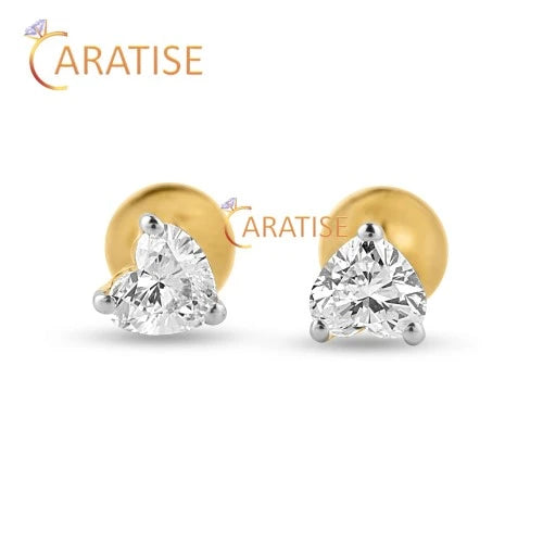 0.33 TDW Heart Cut Diamond Stud 925 Silver