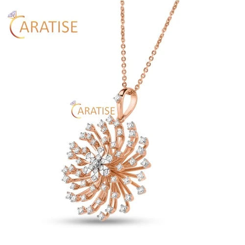 2.098 TDW Round Brilliant Cut Pendant & Earring Diamond 925 silver