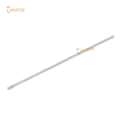 4.60 TDW Round Cut Diamond Tennis Bracelet 925 Silver