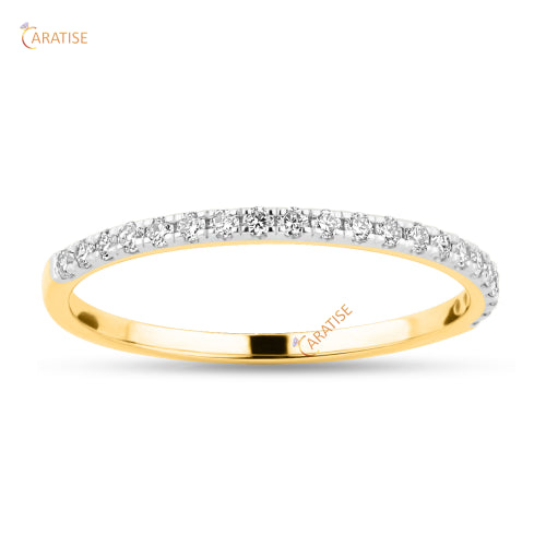 0.21 TDW Round Cut Moissanite Diamond Band Ring 925 Silver