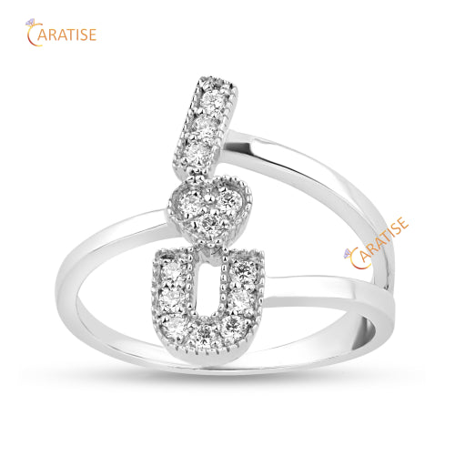 0.18 TDW Round Cut  Moissanite Diamond Engagement Ring 925 Silver