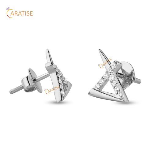 0.216 TDW Round Cut Diamond Earring 925 Silver