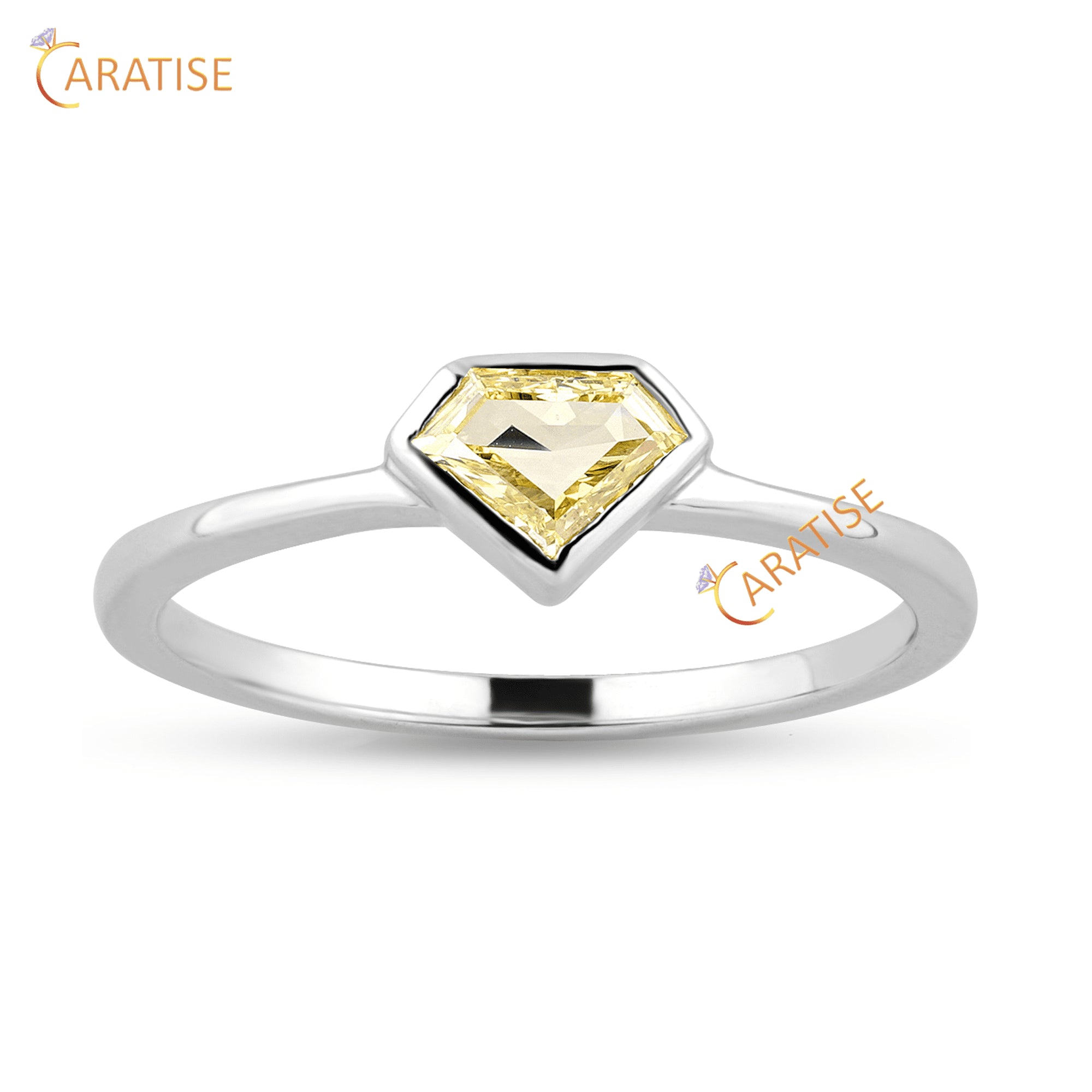 0.32 TDW Rose Cut Diamond Solitaire Ring 925 Silver