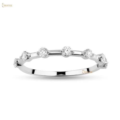 0.24 TDW Round Cut Diamond Engagement Ring 925 Silver